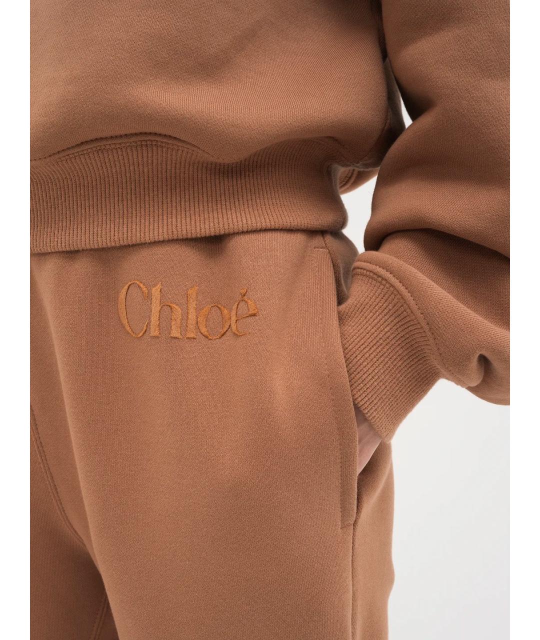 CHLOE Бежевые хлопковые прямые брюки, фото 3