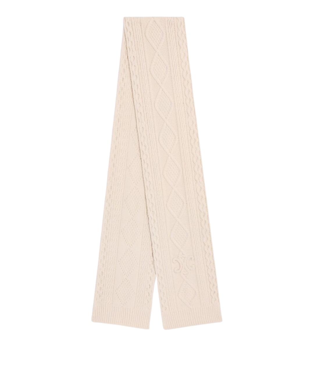 CELINE Бежевый шерстяной шарф, фото 1