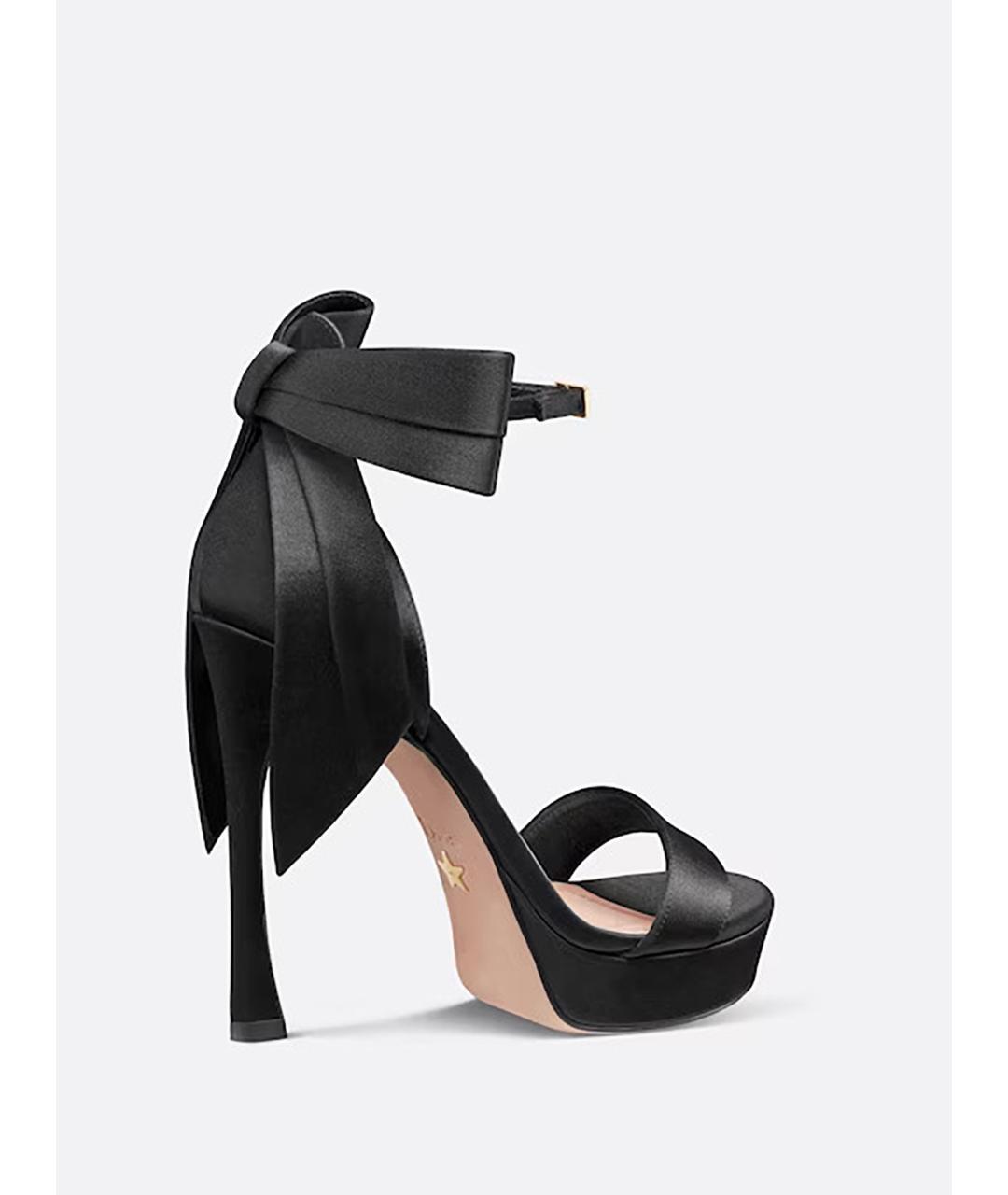 CHRISTIAN DIOR Черные текстильные босоножки, фото 2