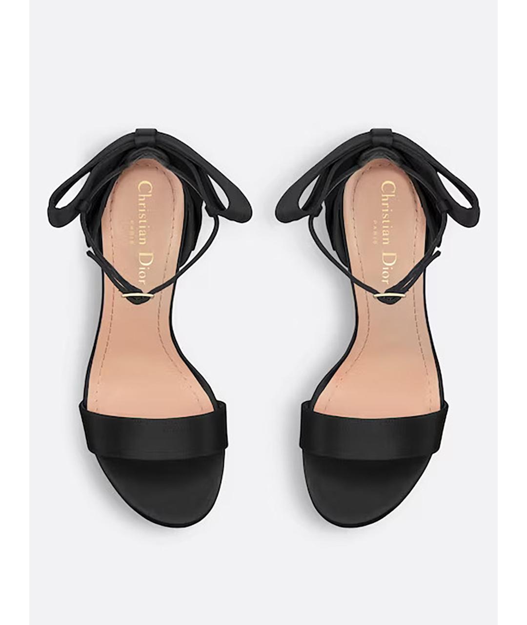 CHRISTIAN DIOR Черные текстильные босоножки, фото 3