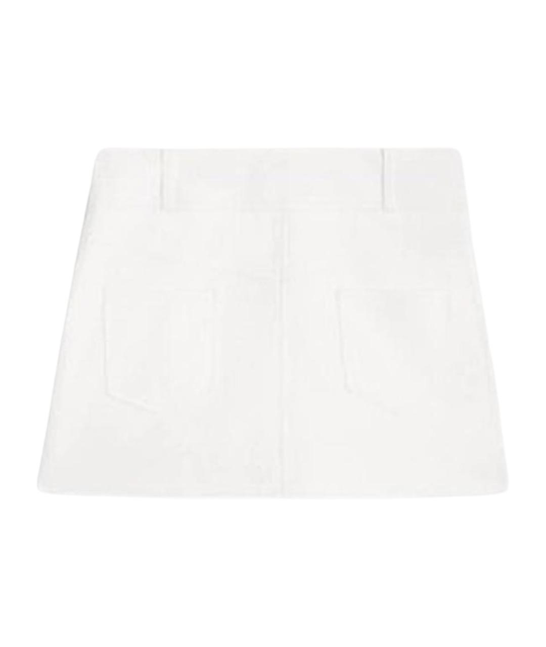 CELINE Белая хлопковая юбка мини, фото 2