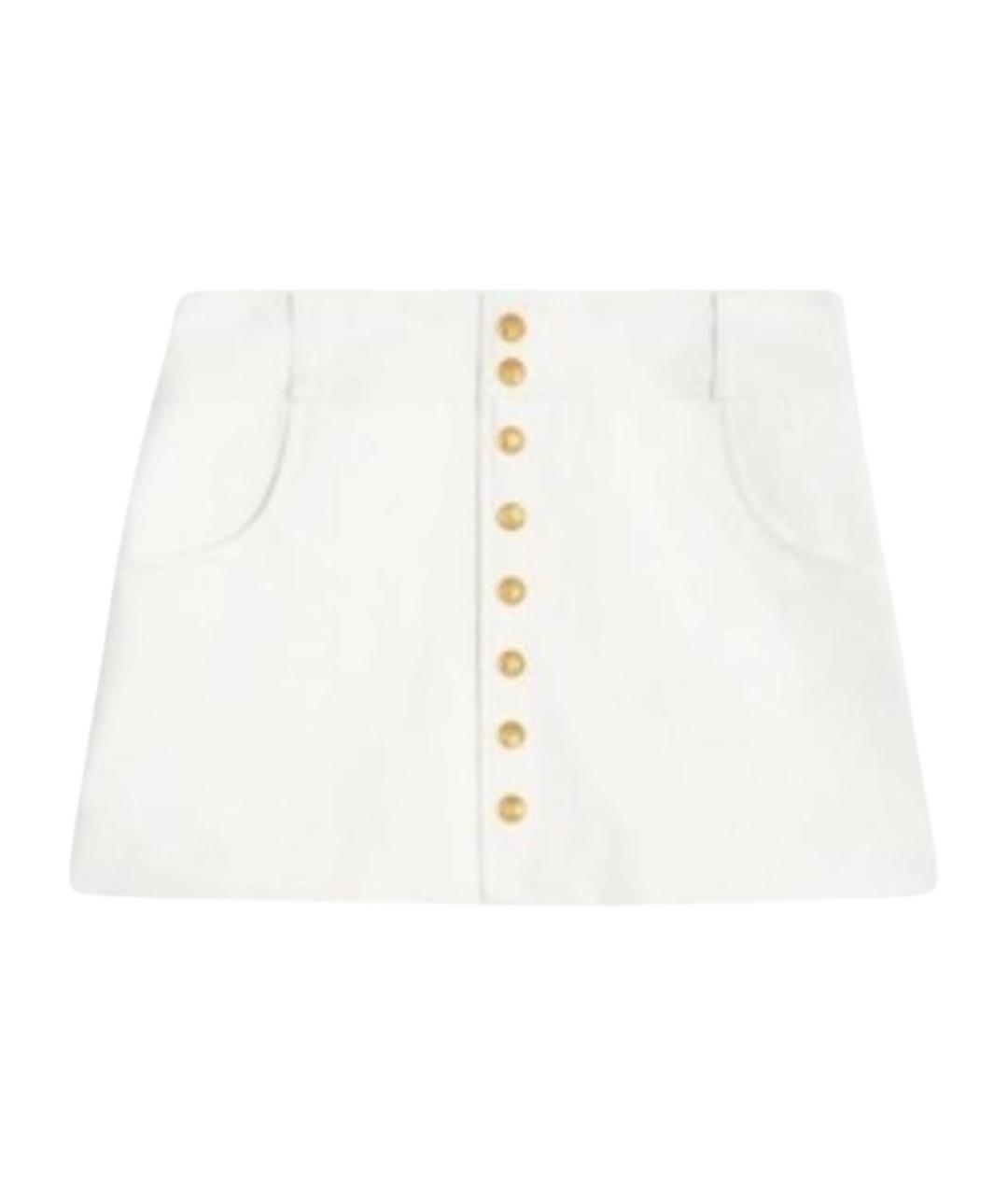 CELINE Белая хлопковая юбка мини, фото 1