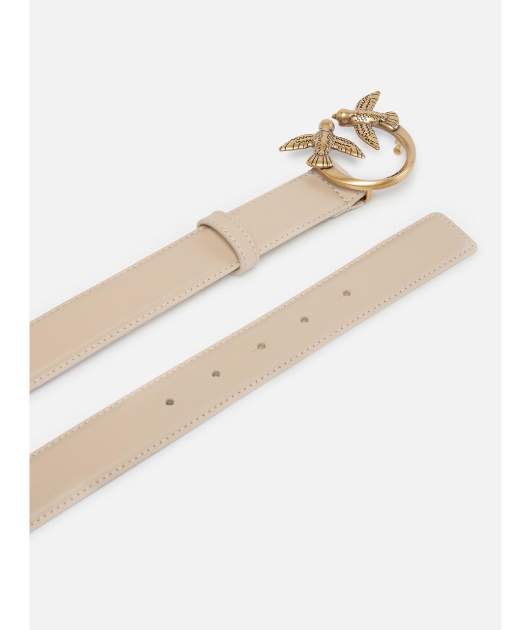PINKO Бежевый кожаный ремень, фото 3