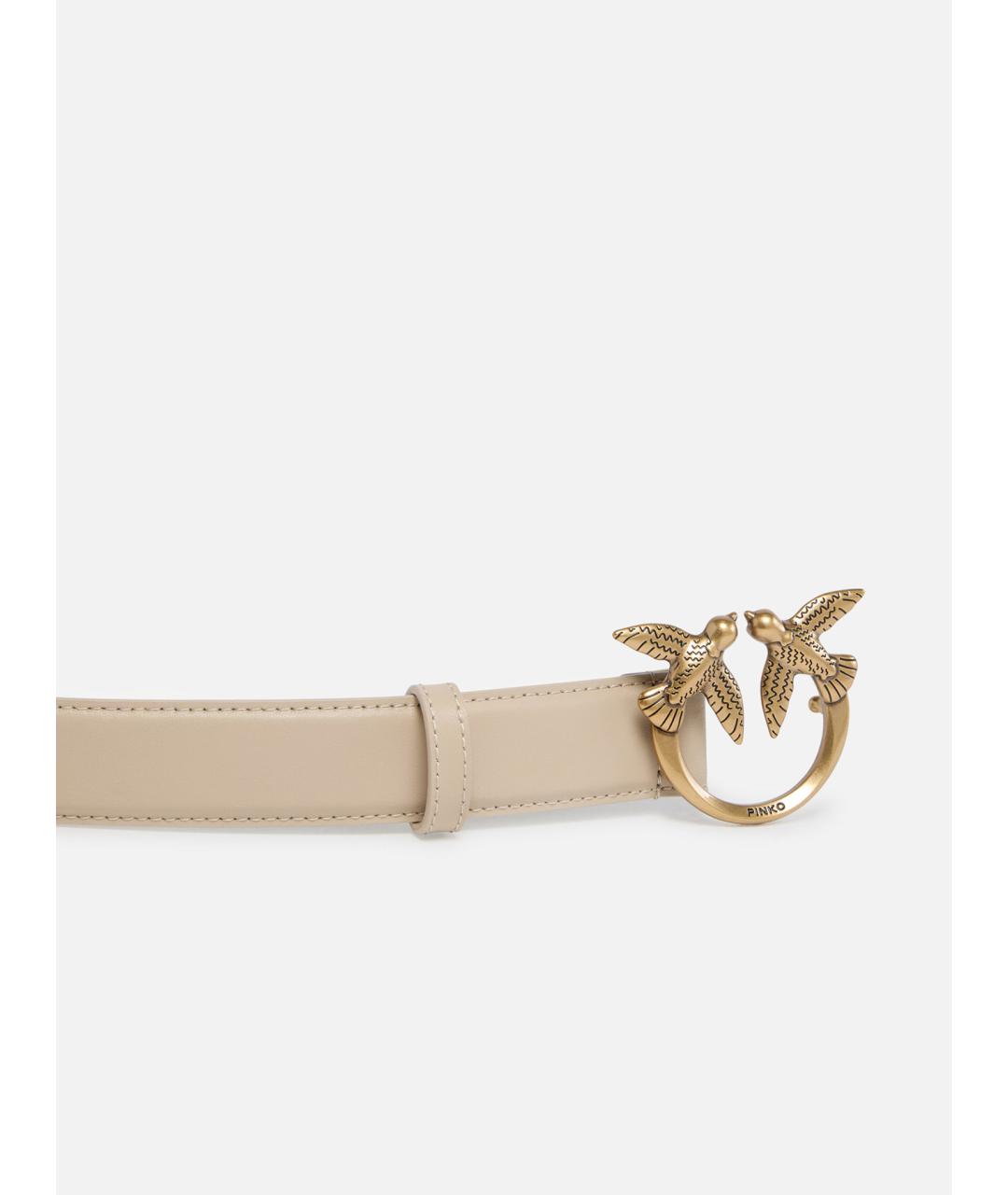 PINKO Бежевый кожаный ремень, фото 5