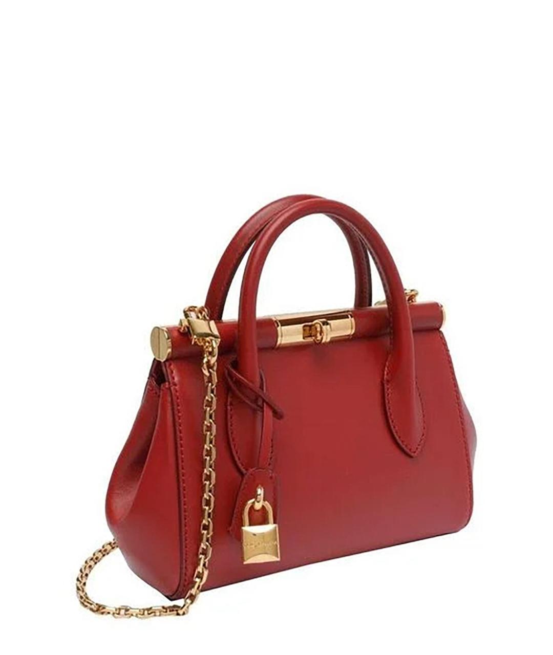 DOLCE&GABBANA Красная кожаная сумка тоут, фото 2