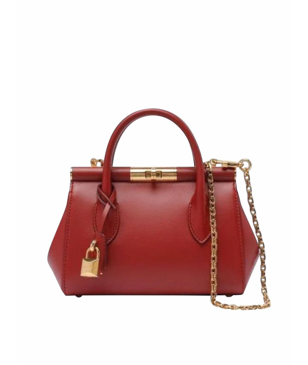 DOLCE&GABBANA Красная кожаная сумка тоут, фото 1