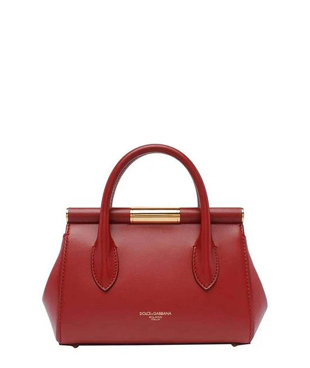 DOLCE&GABBANA Красная кожаная сумка тоут, фото 3
