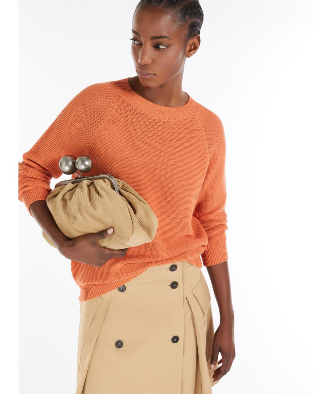 WEEKEND MAX MARA Оранжевый хлопковый джемпер / свитер, фото 4