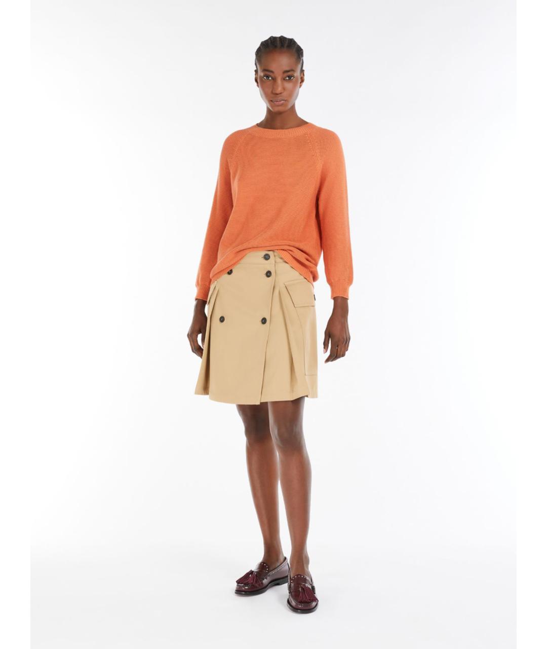 WEEKEND MAX MARA Оранжевый хлопковый джемпер / свитер, фото 5