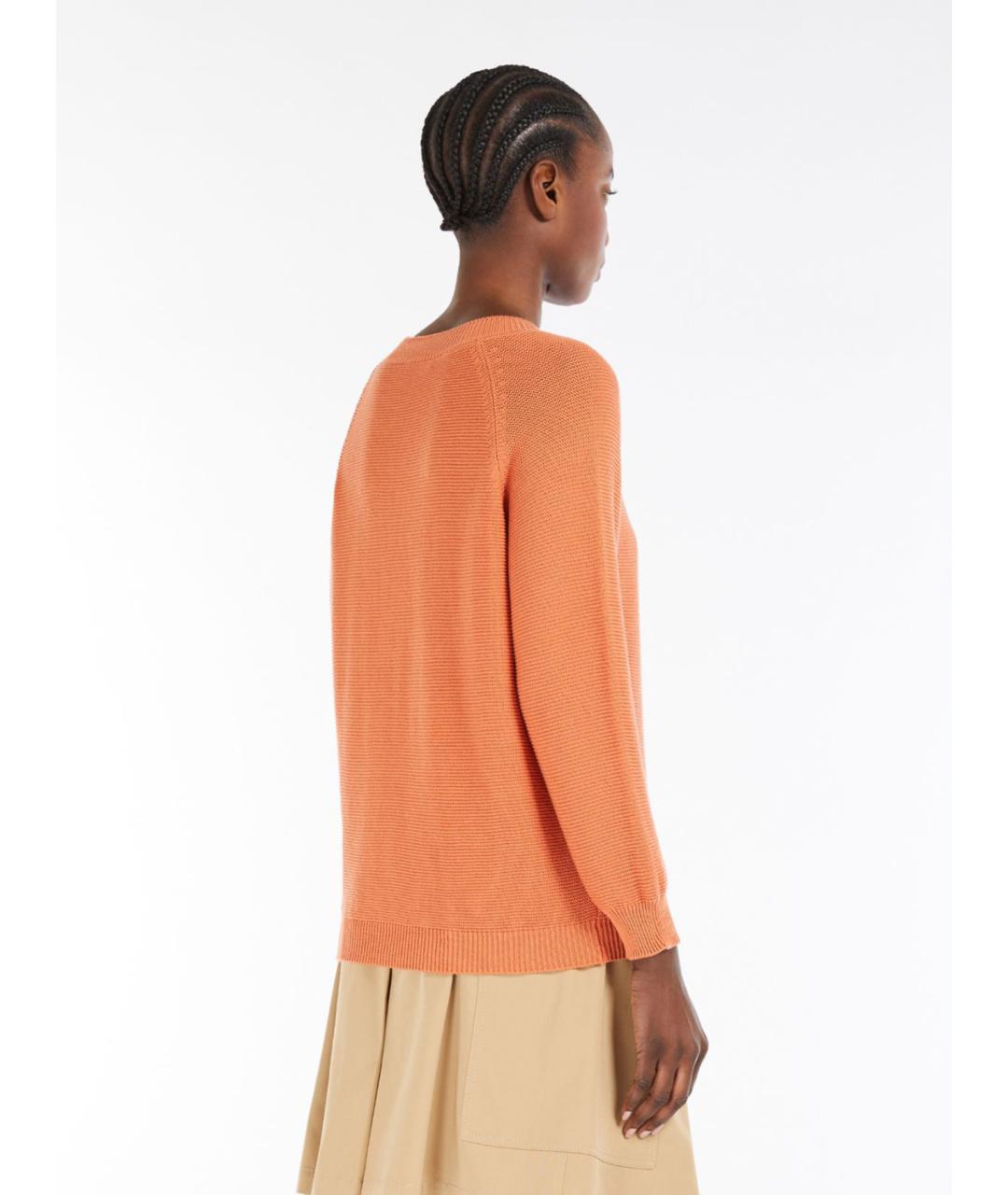 WEEKEND MAX MARA Оранжевый хлопковый джемпер / свитер, фото 3