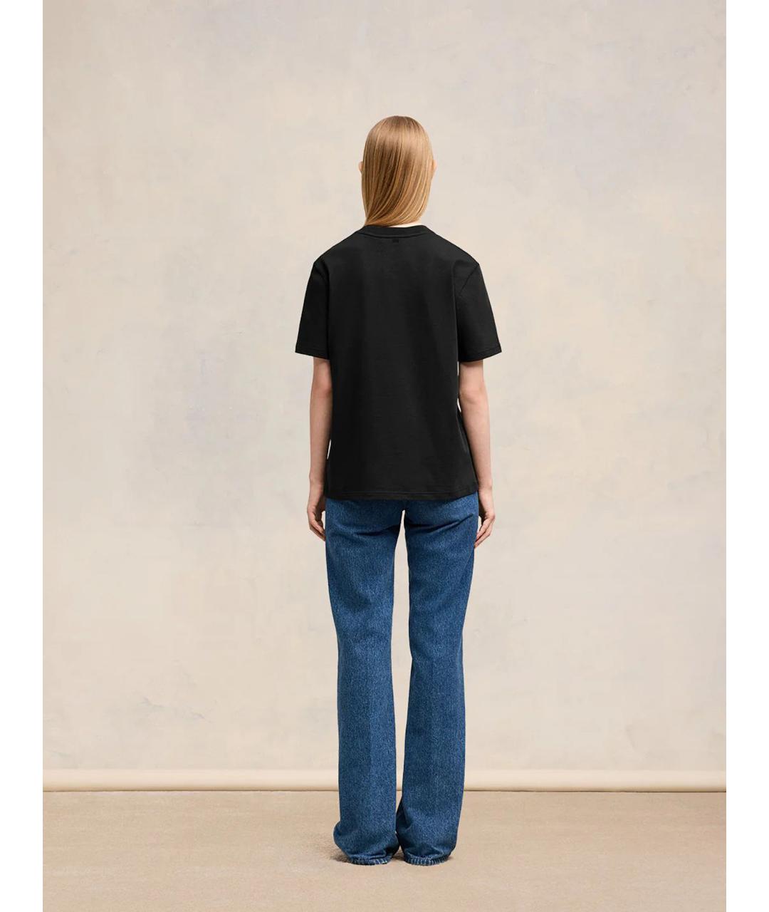 Ami Paris Черная хлопковая футболка, фото 4