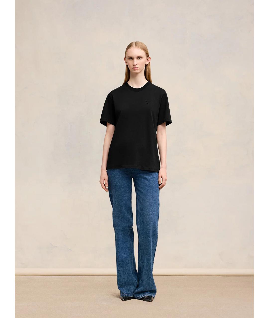 Ami Paris Черная хлопковая футболка, фото 2