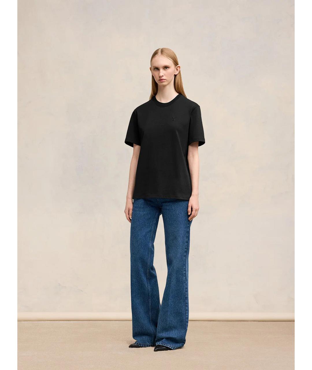 Ami Paris Черная хлопковая футболка, фото 5