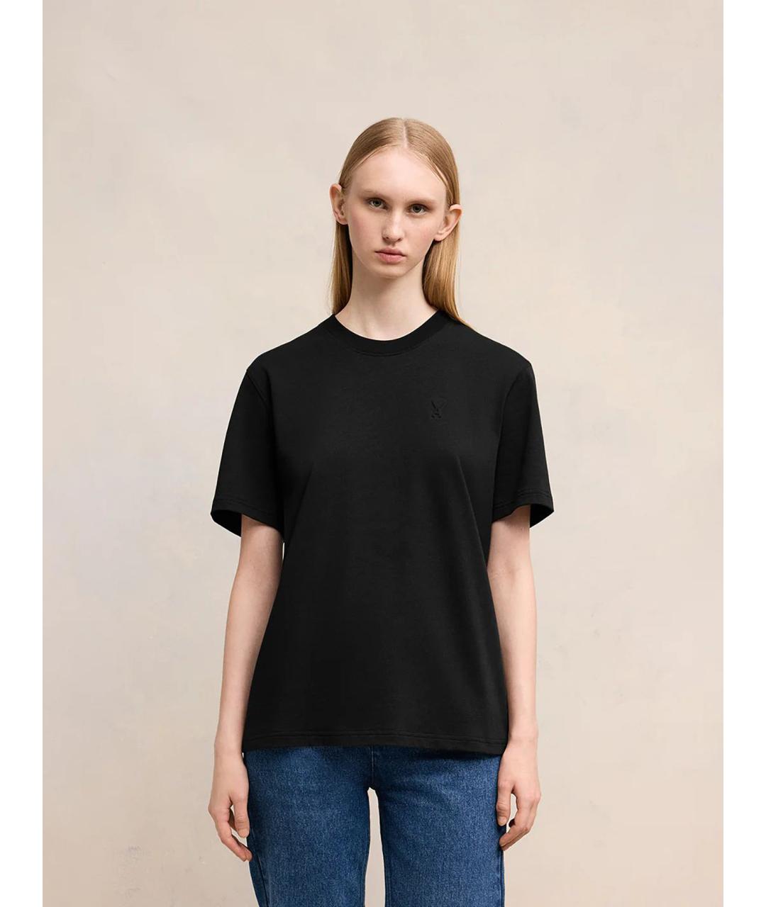 Ami Paris Черная хлопковая футболка, фото 3