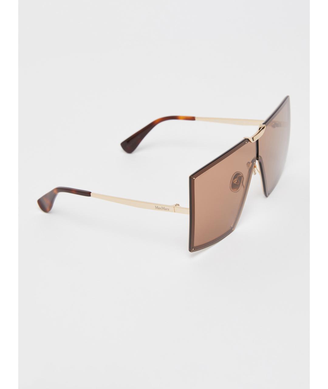 MAX MARA Коричневые металлические солнцезащитные очки, фото 2