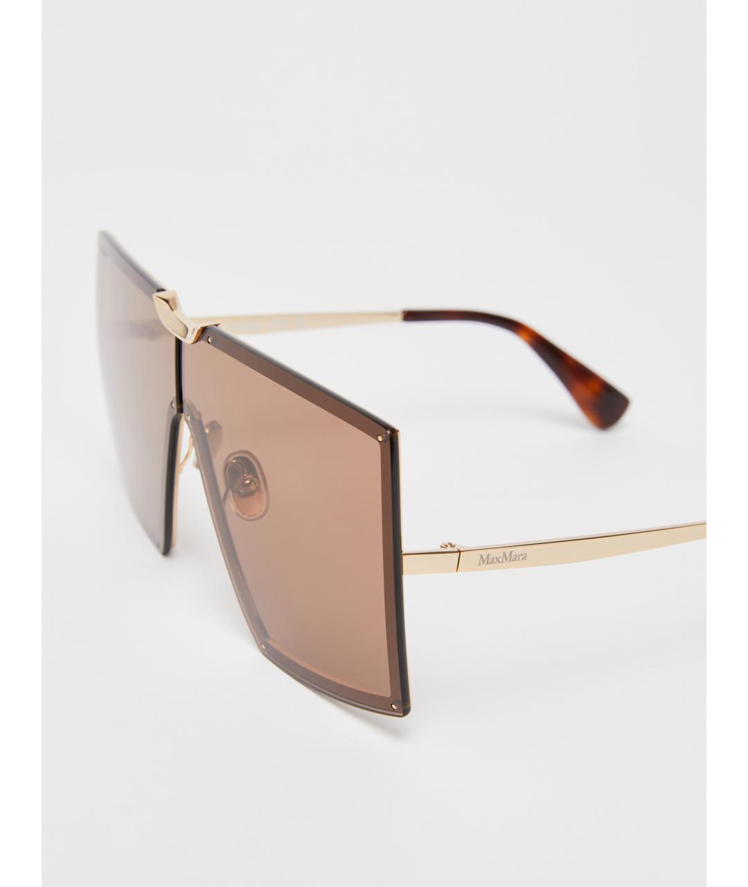 MAX MARA Коричневые металлические солнцезащитные очки, фото 3