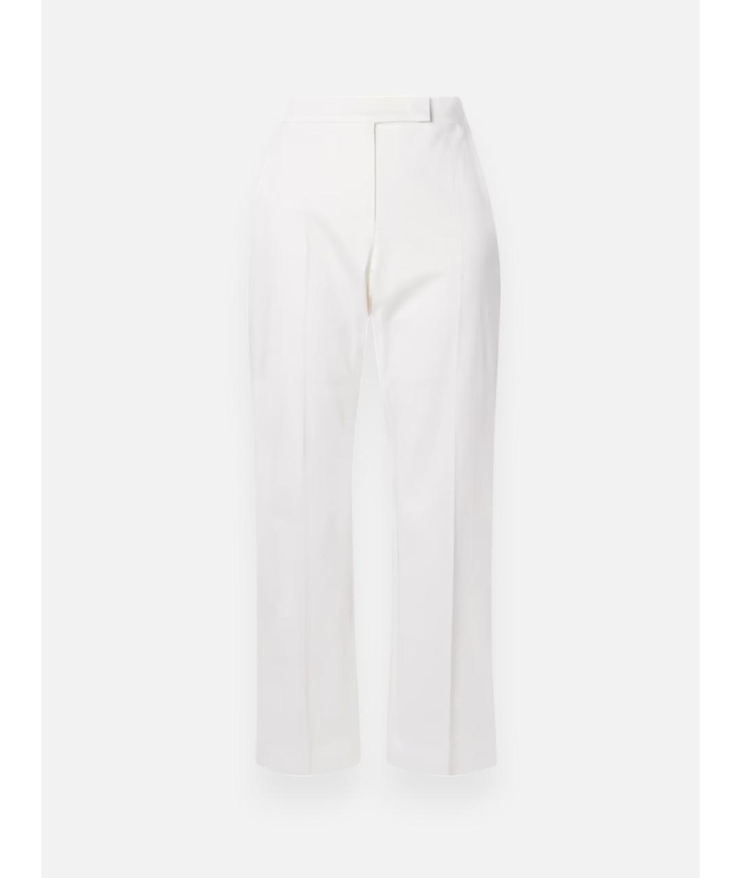 MAX MARA Белые хлопковые прямые брюки, фото 4