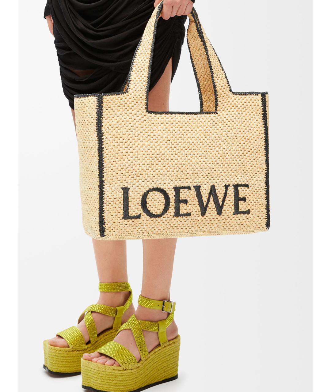 LOEWE Бежевая сумка тоут, фото 2