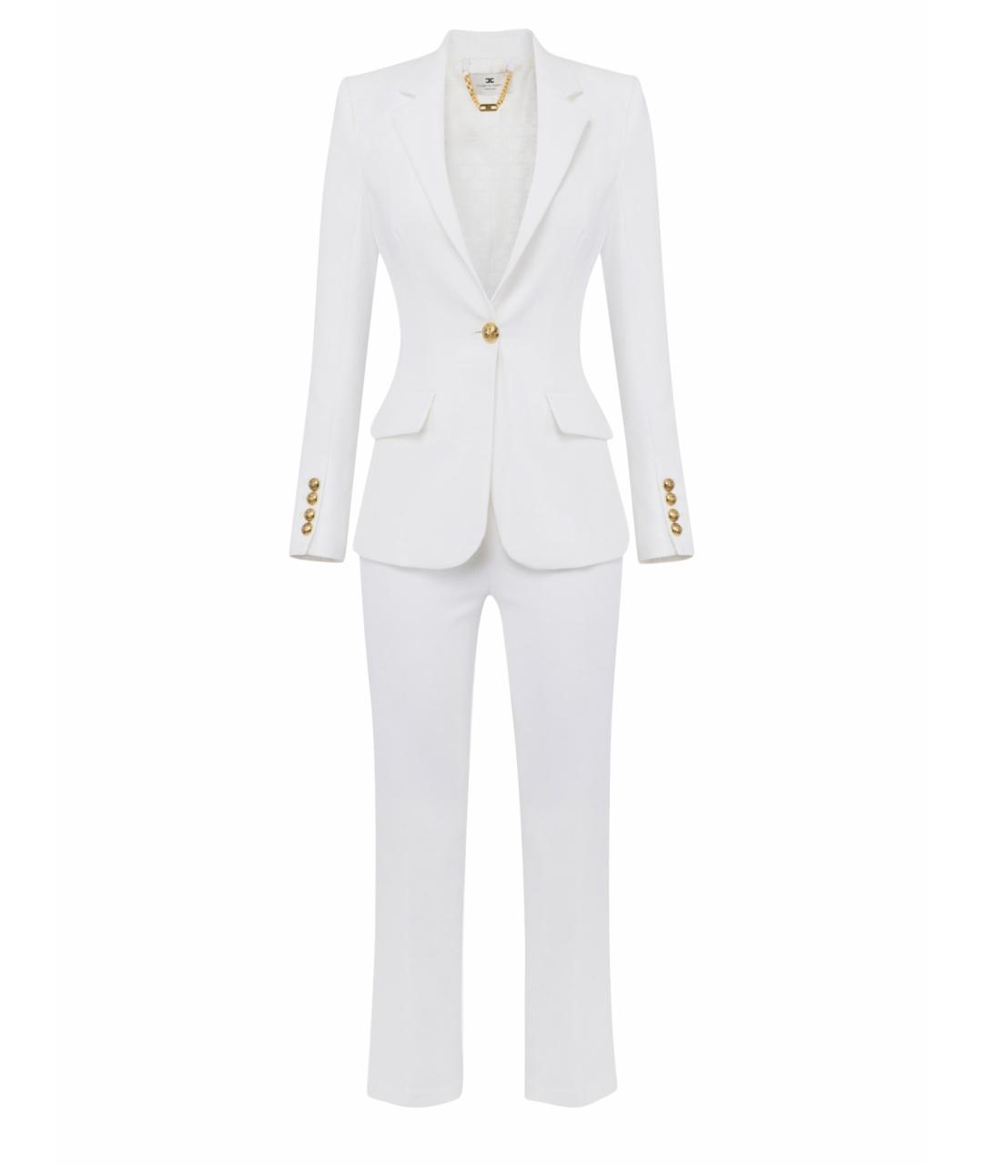 ELISABETTA FRANCHI Белый креповый костюм с брюками, фото 1