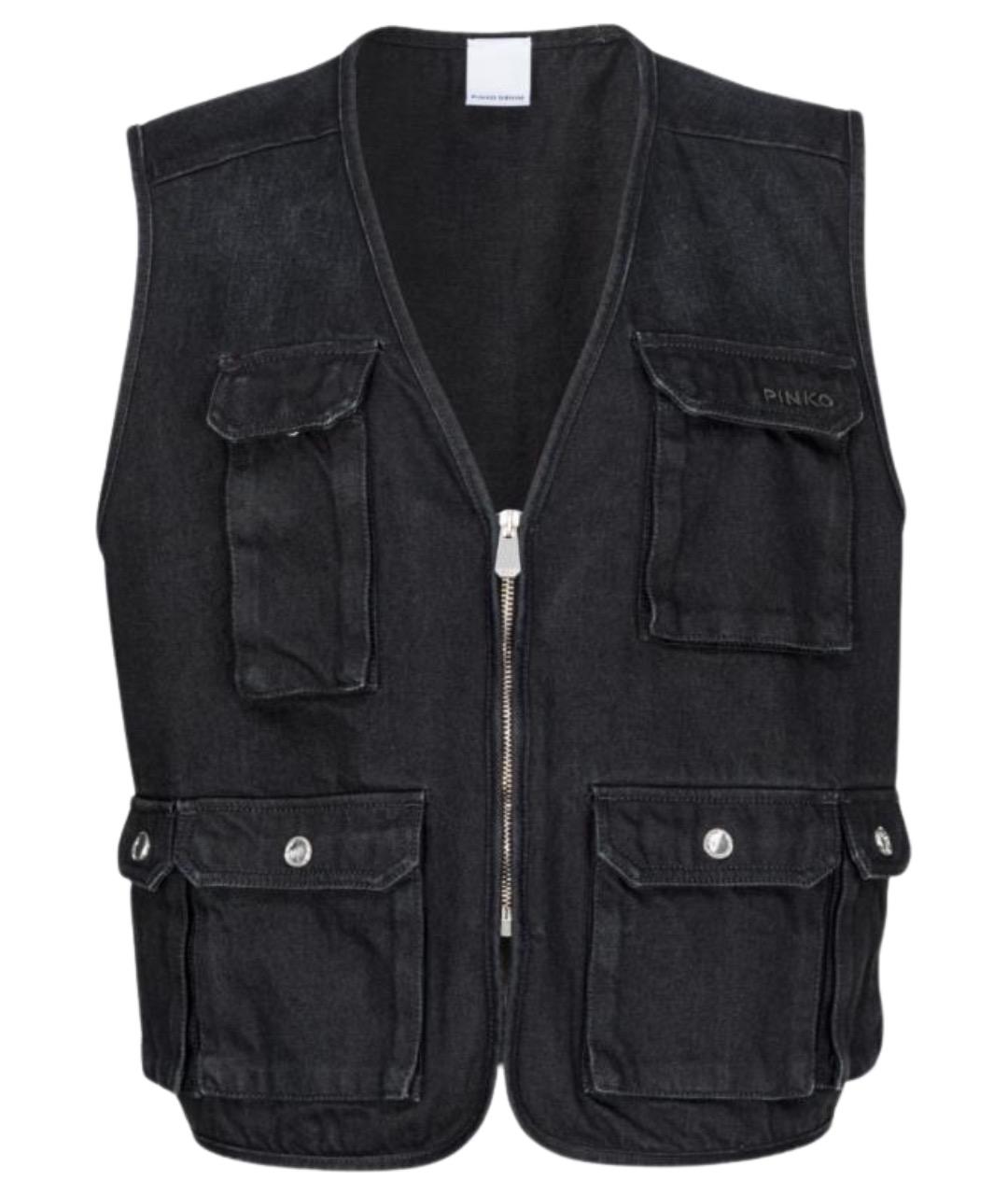 PINKO Черный хлопковый жилет, фото 1