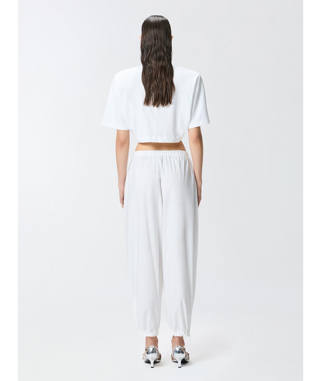 PINKO Белые хлопковые брюки широкие, фото 4