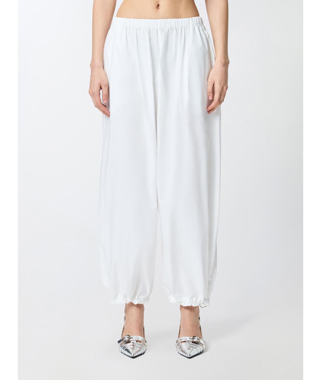 PINKO Белые хлопковые брюки широкие, фото 3