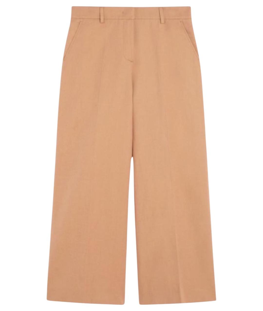 WEEKEND MAX MARA Бежевые хлопковые прямые брюки, фото 1