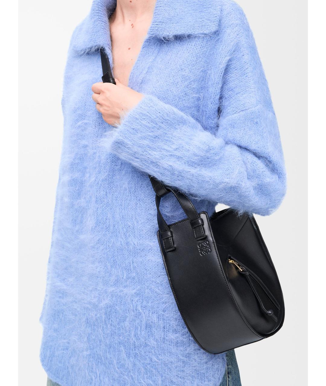 LOEWE Черная кожаная сумка тоут, фото 2