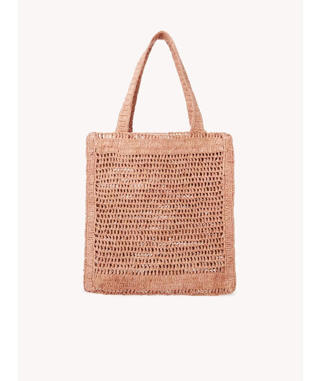 CHLOE Розовая пелетеная сумка тоут, фото 3