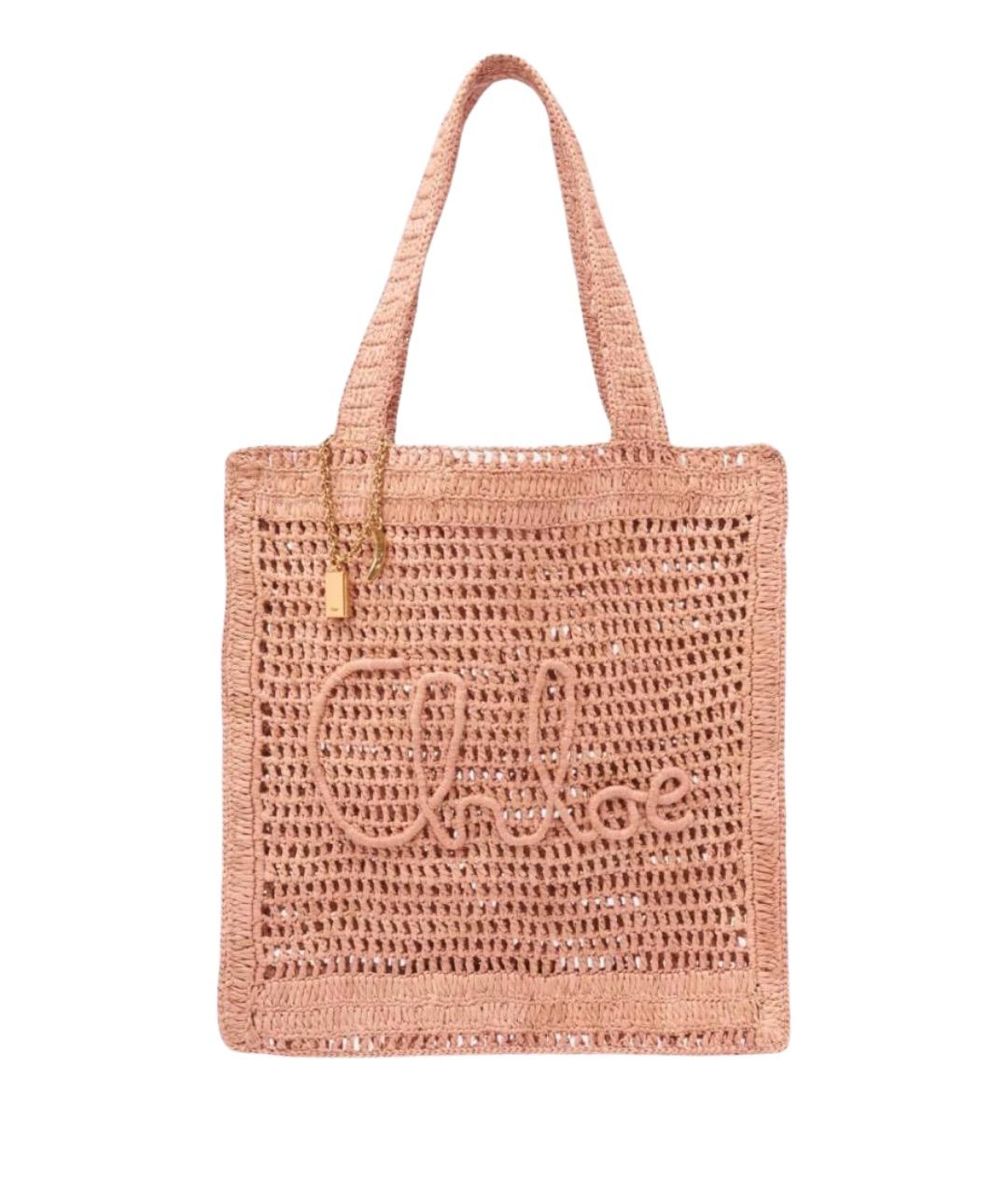 CHLOE Розовая пелетеная сумка тоут, фото 1