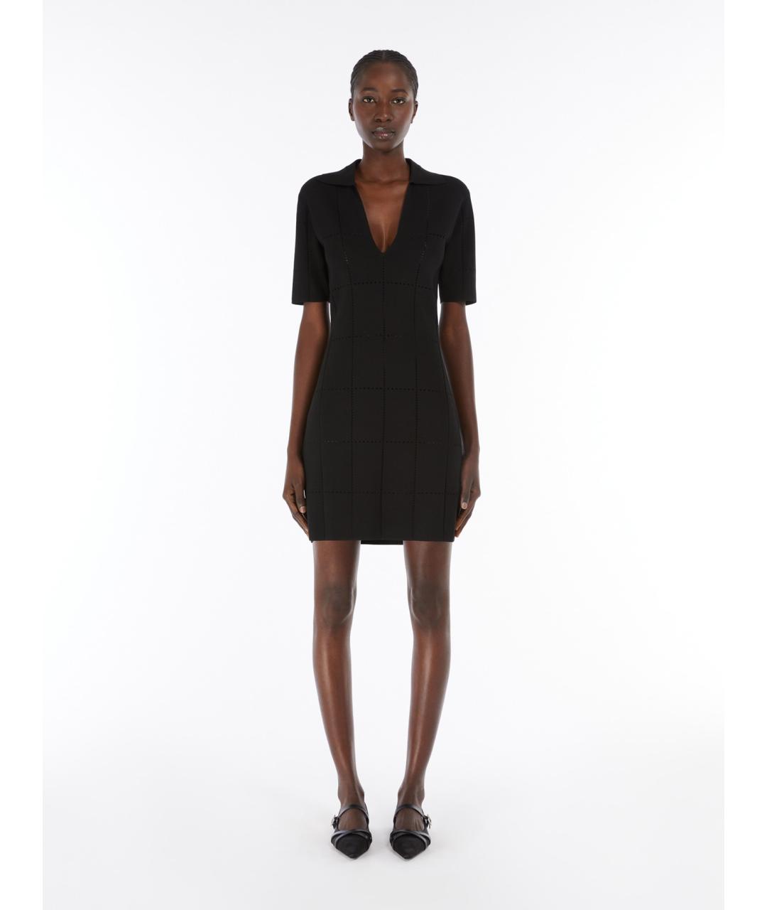 MAX MARA Черное вискозное повседневное платье, фото 3