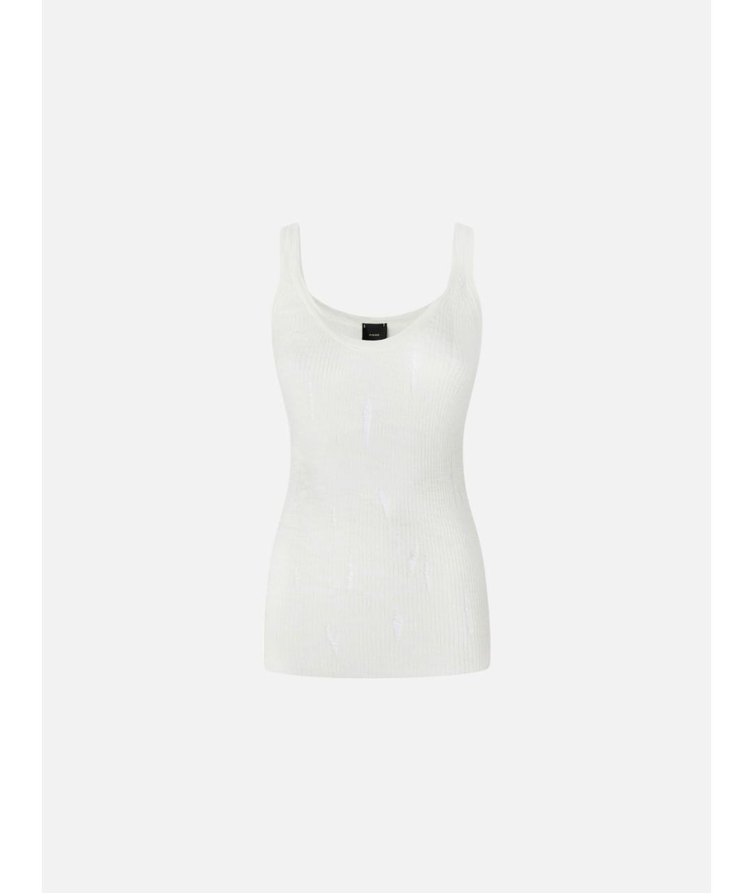 PINKO Белая хлопковая майка, фото 7