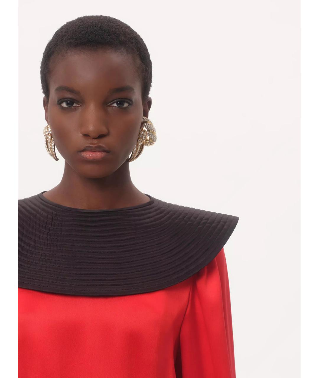 VALENTINO Красная шелковая блузы, фото 3