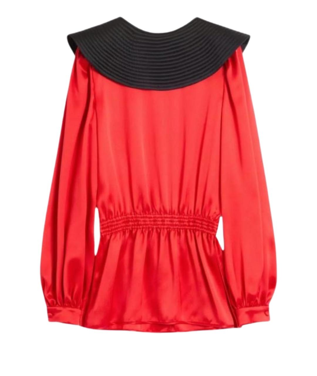 VALENTINO Красная шелковая блузы, фото 1