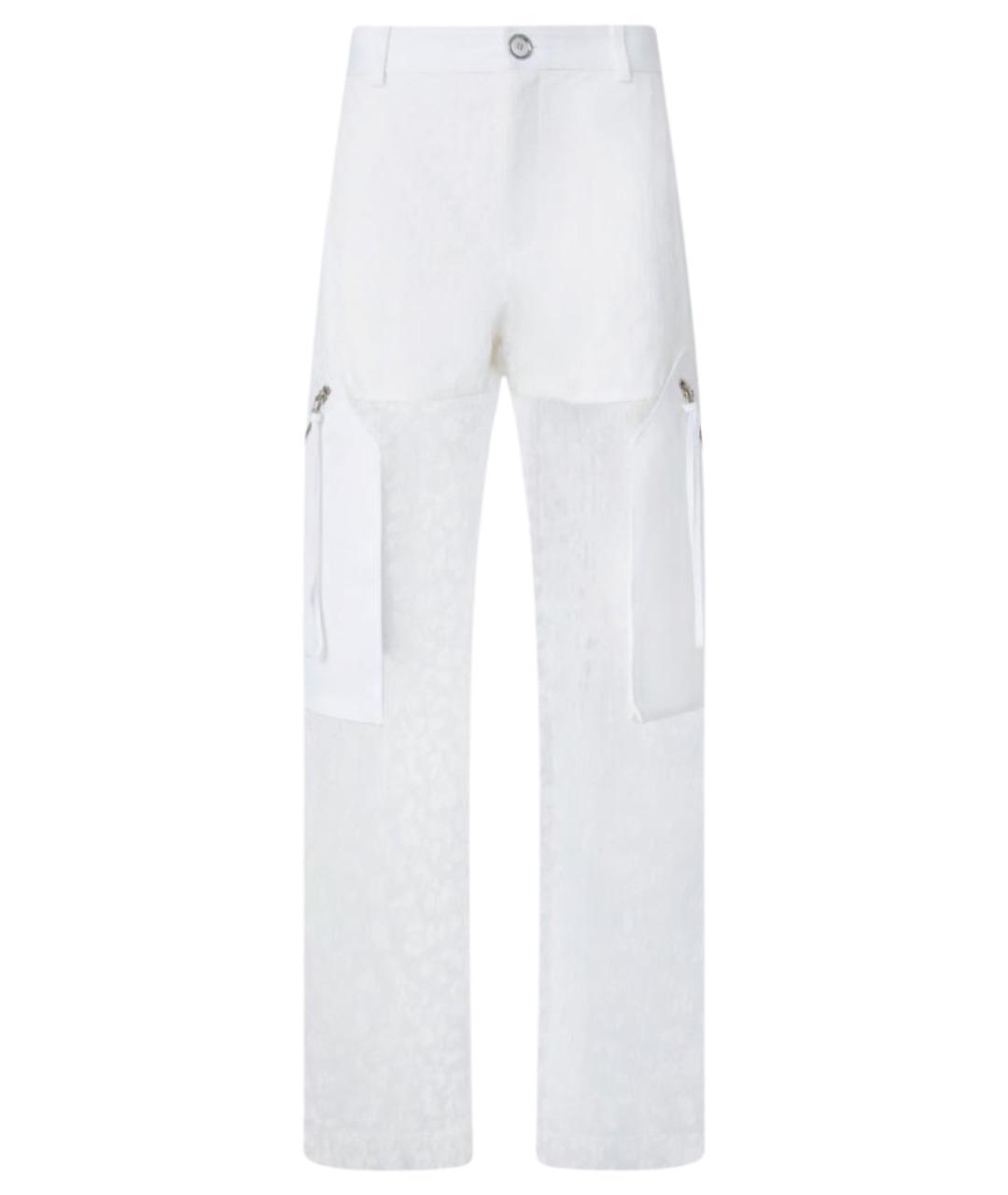 PINKO Белые полиэстеровые прямые брюки, фото 1