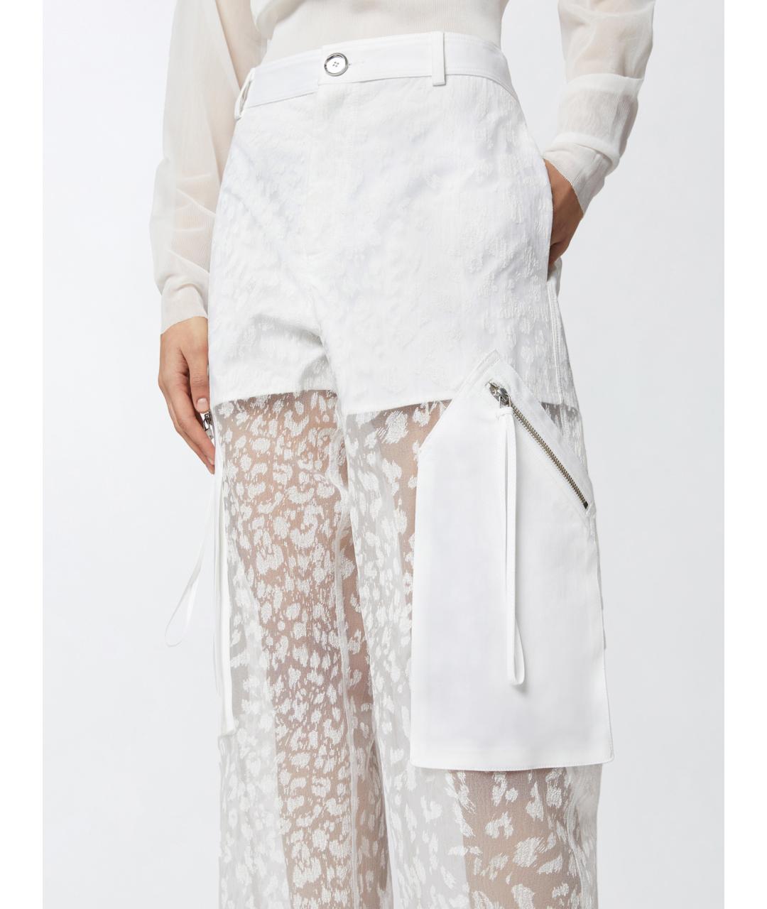 PINKO Белые полиэстеровые прямые брюки, фото 5