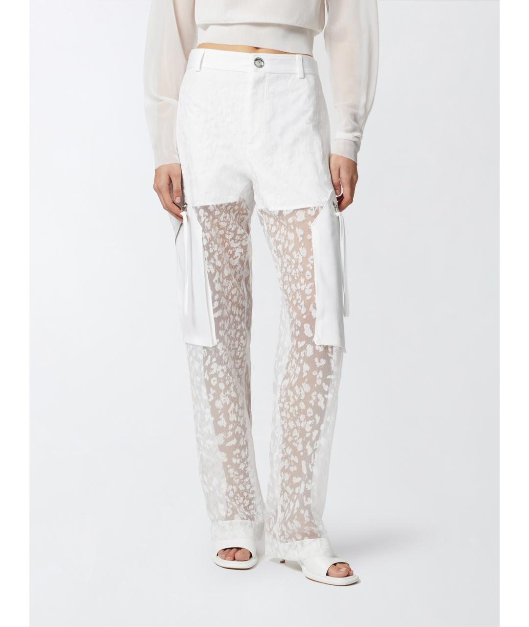 PINKO Белые полиэстеровые прямые брюки, фото 3