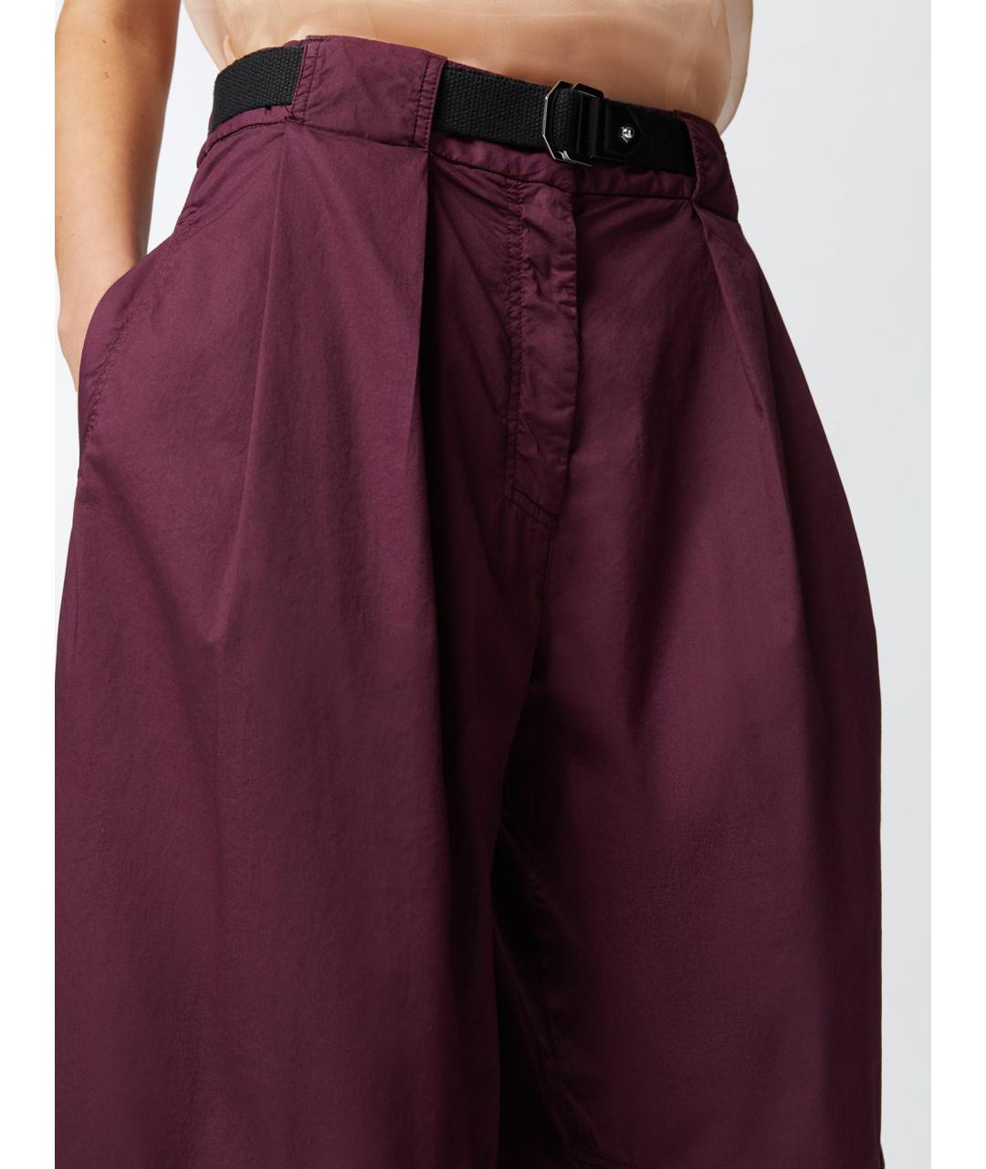 PINKO Фиолетовые хлопковые прямые брюки, фото 5