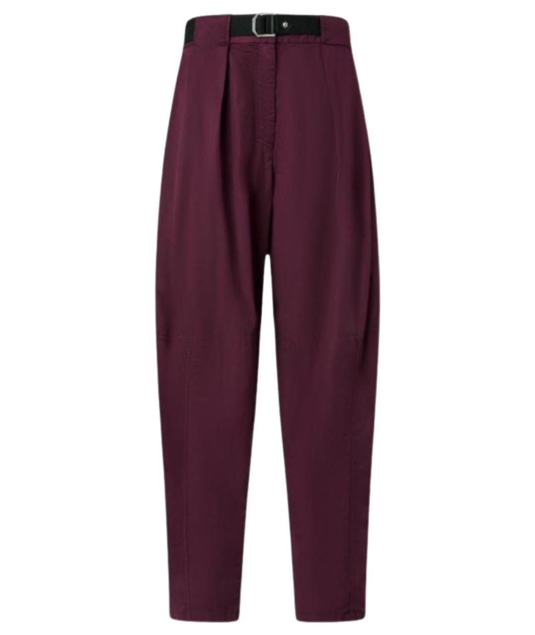 PINKO Фиолетовые хлопковые прямые брюки, фото 1