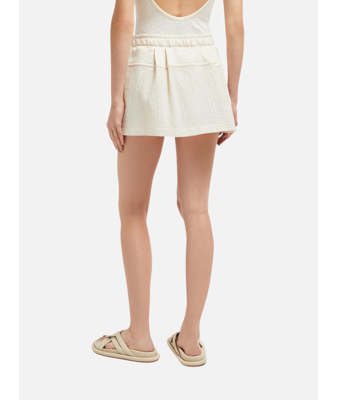 MONCLER Желтая хлопковая юбка мини, фото 4