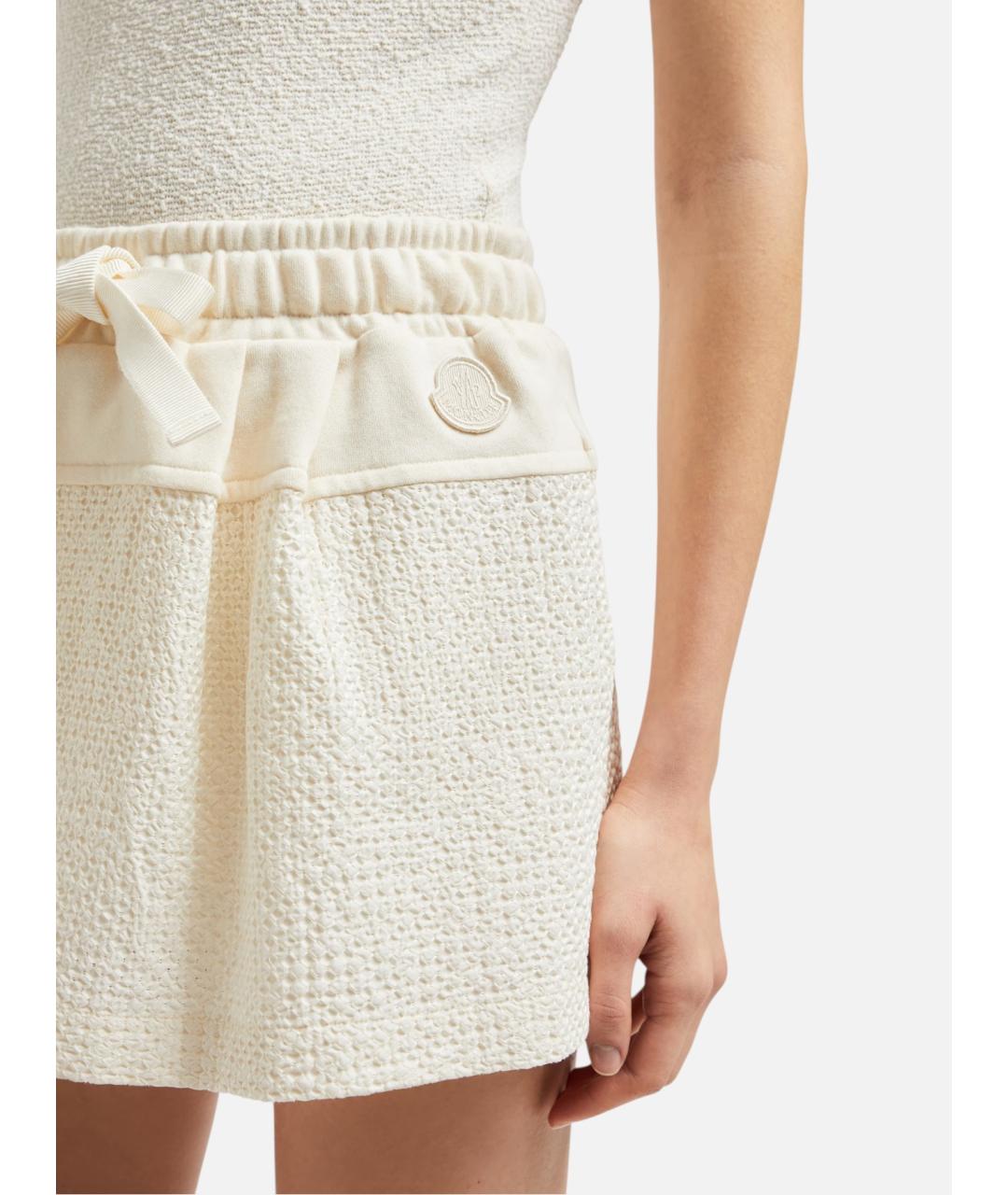 MONCLER Желтая хлопковая юбка мини, фото 3