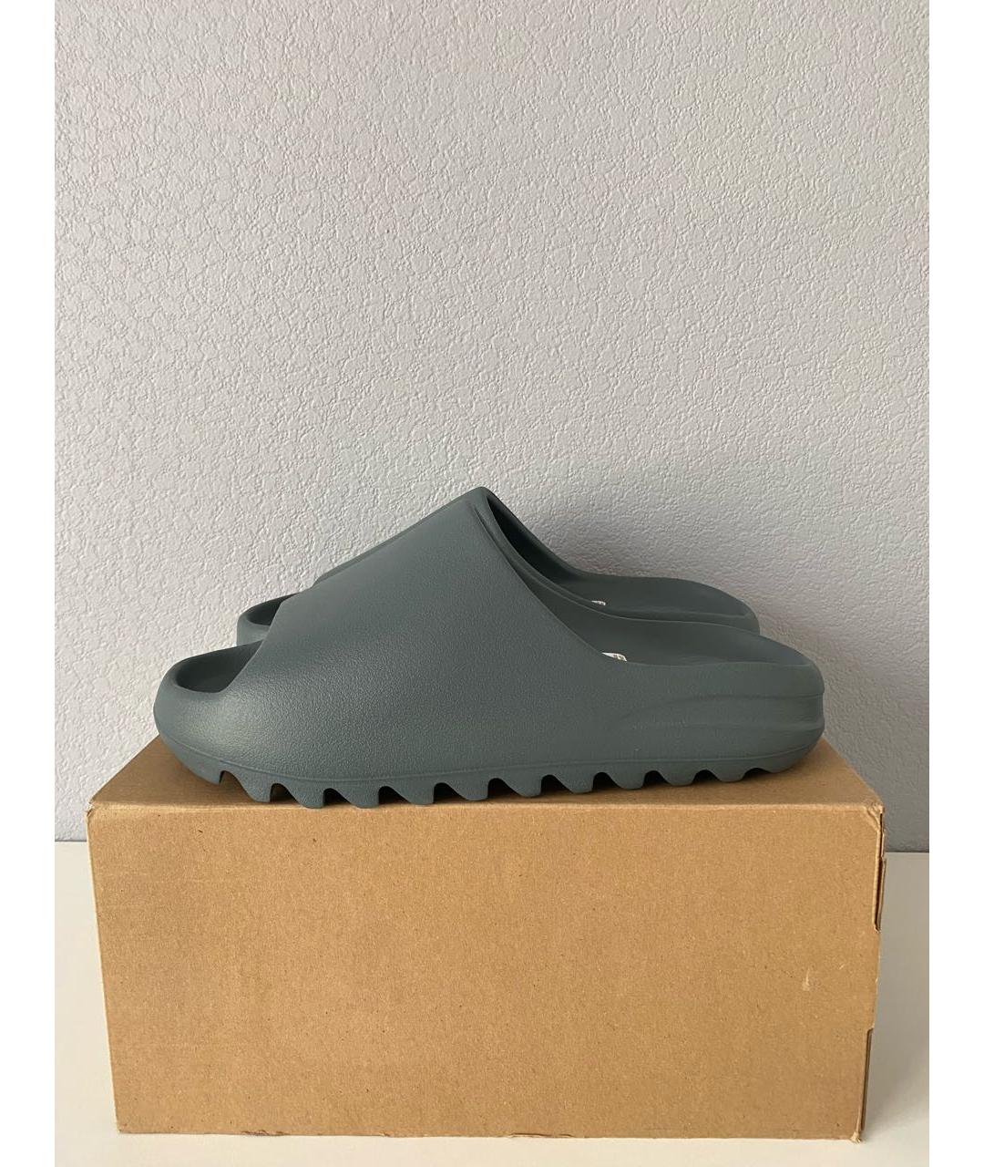 ADIDAS YEEZY Серые резиновые шлепанцы, фото 4