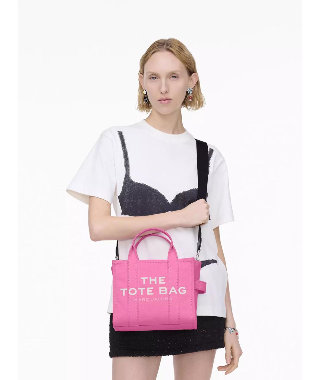 MARC JACOBS Розовая хлопковая сумка тоут, фото 2