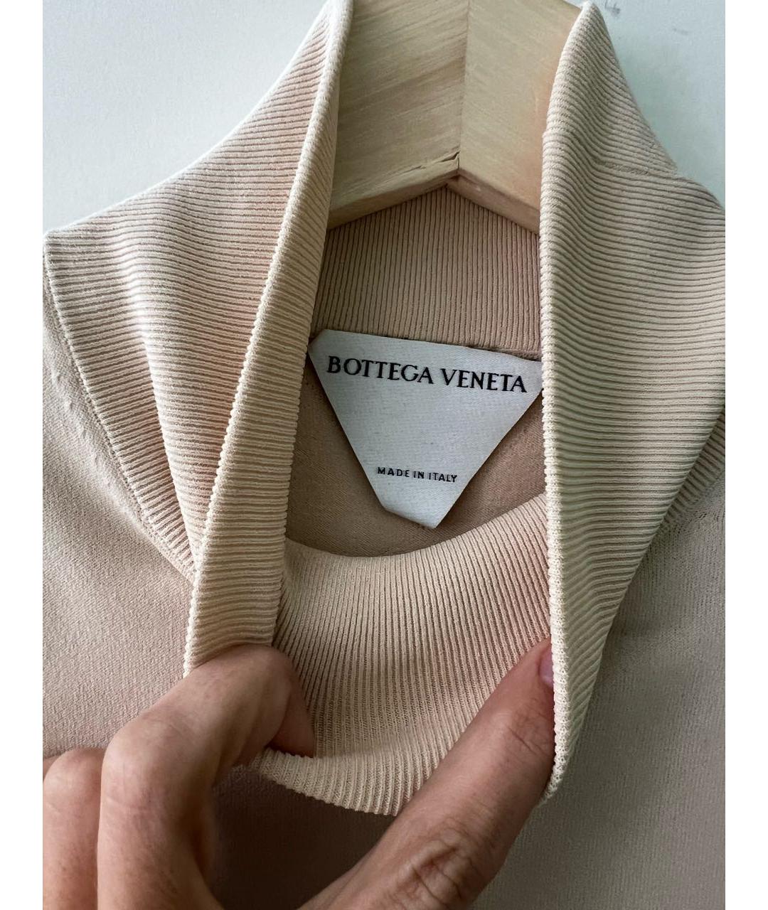 BOTTEGA VENETA Бежевая вискозная водолазка, фото 5