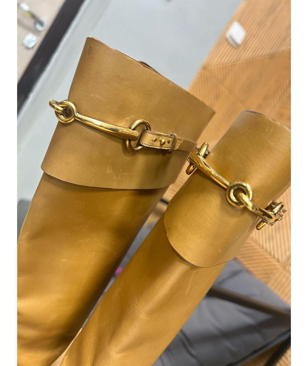 GUCCI Коричневые кожаные сапоги, фото 3