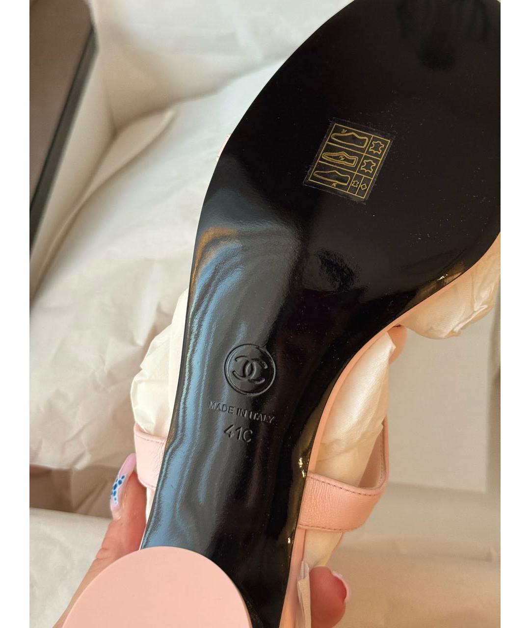 CHANEL Розовые кожаные босоножки, фото 2