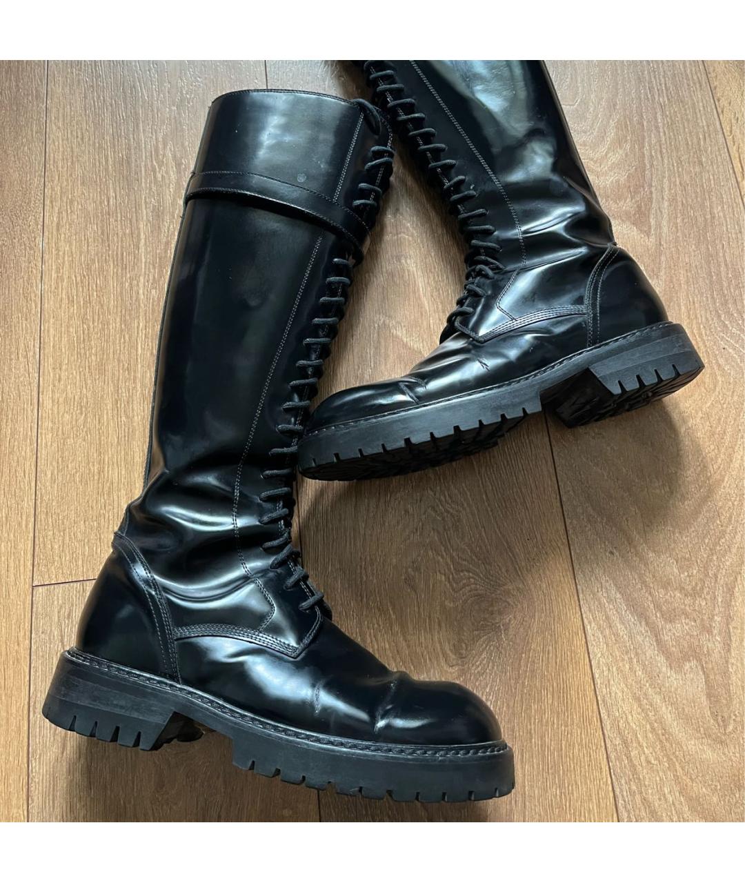 ANN DEMEULEMEESTER Черные сапоги из лакированной кожи, фото 9