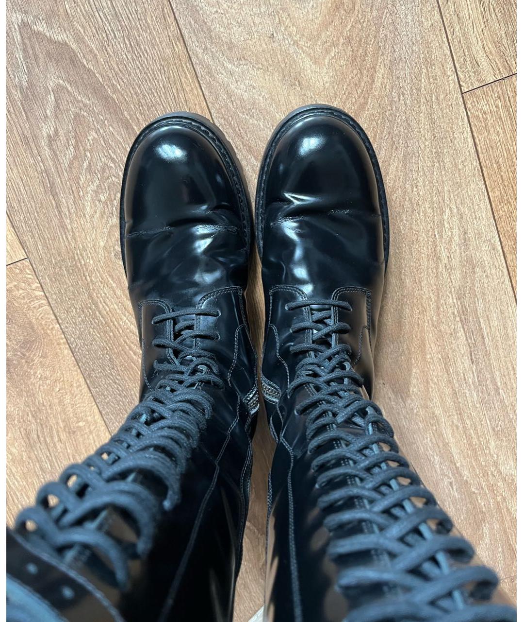 ANN DEMEULEMEESTER Черные сапоги из лакированной кожи, фото 2