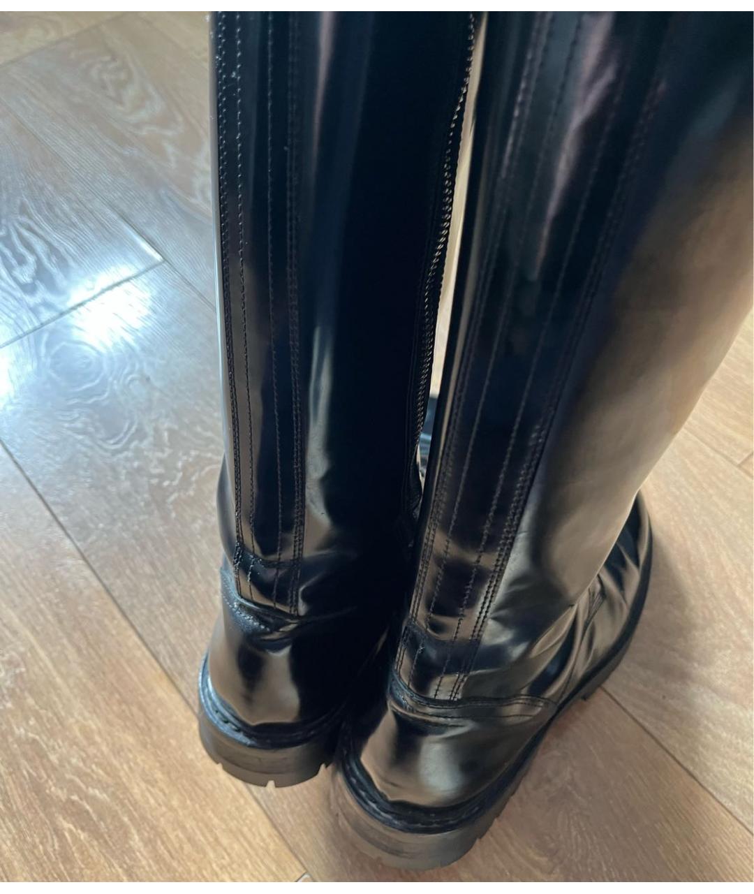 ANN DEMEULEMEESTER Черные сапоги из лакированной кожи, фото 3