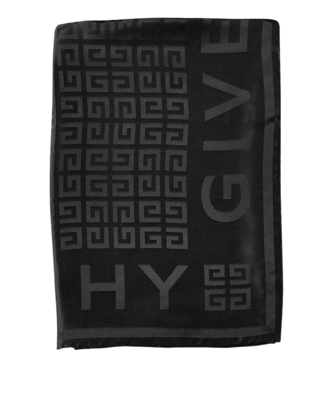 GIVENCHY Черный шелковый шарф, фото 1